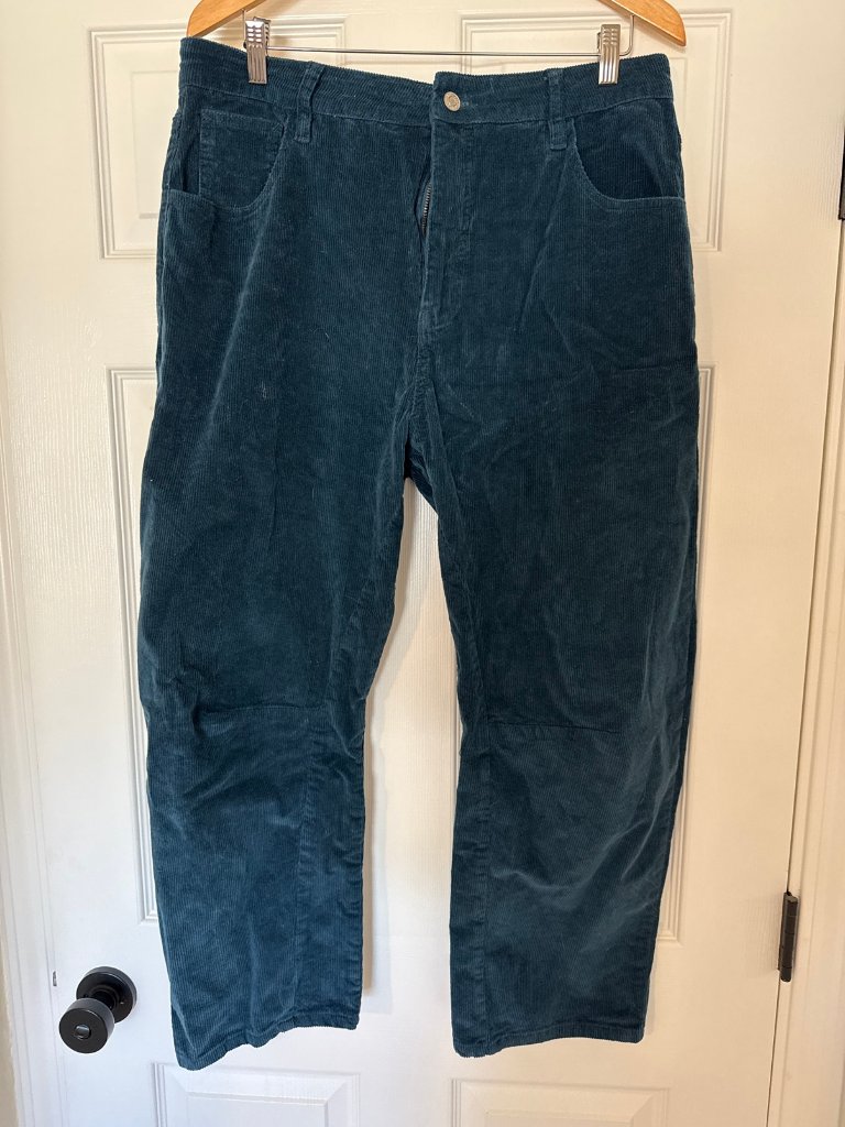 Roucha Blue Corduroy Cropped Barrel Leg Pants Size C — image 2 of 6